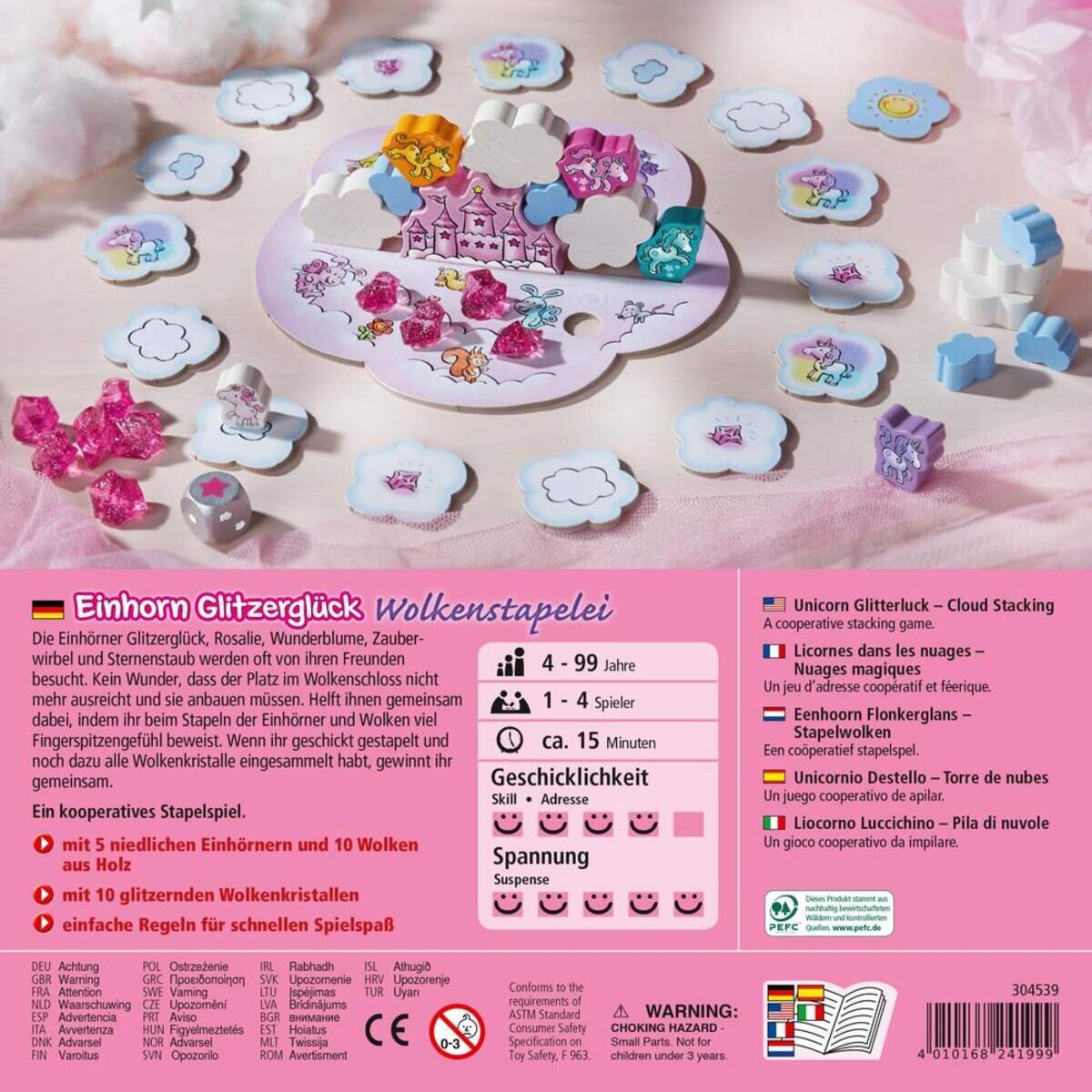 HABA 304539 Einhorn Glitzerglück Wolkenstapelei