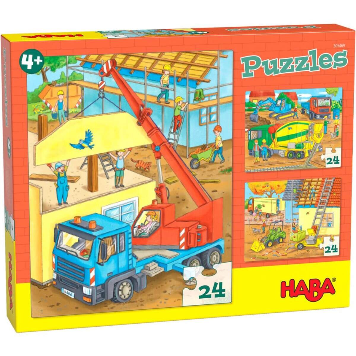 HABA 305469 Puzzles Auf der Baustelle 3x24 Teile