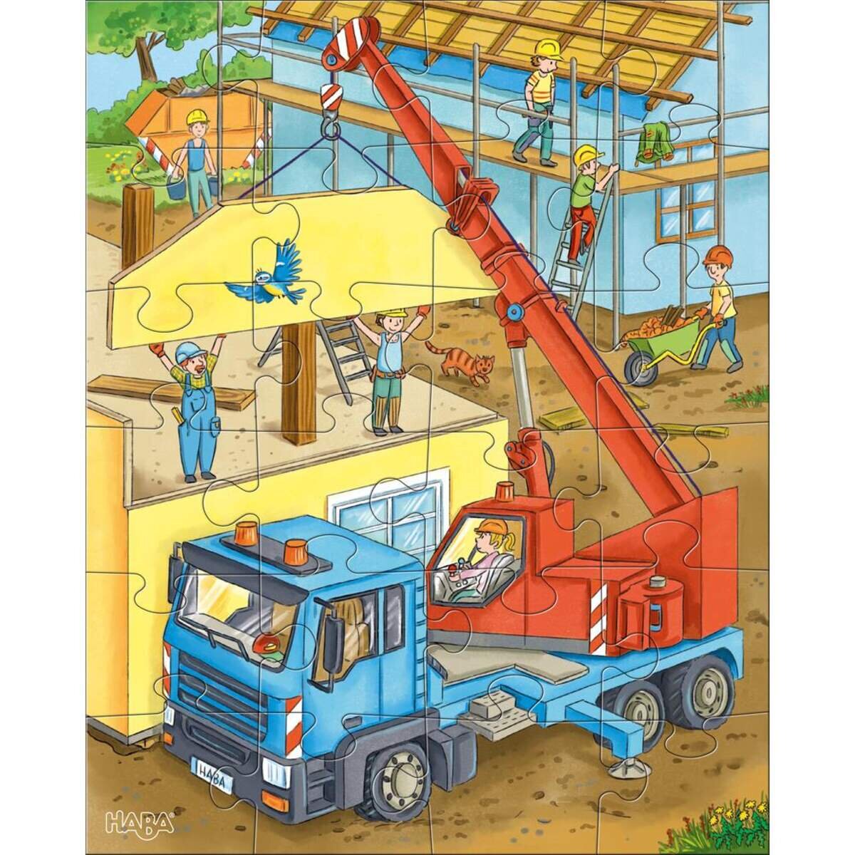 HABA 305469 Puzzles Auf der Baustelle 3x24 Teile