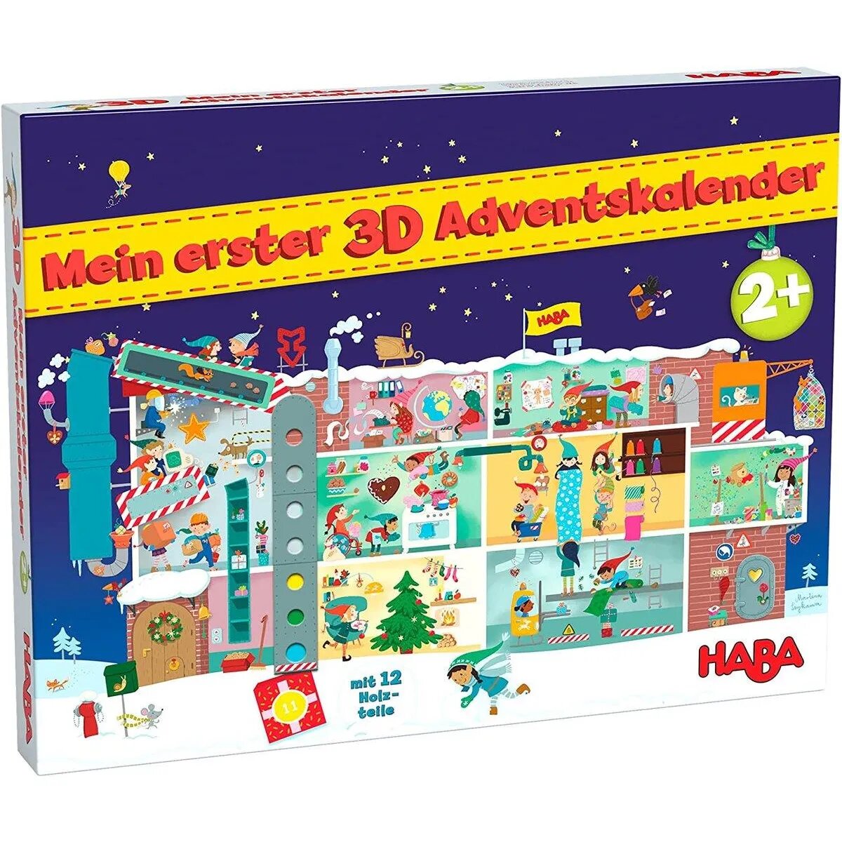 HABA 306267 Mein erster 3D-Adventskalender In der Weihnachtsfabrik