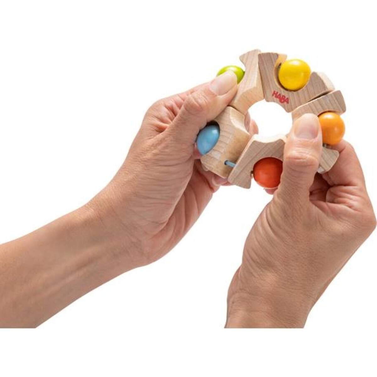 HABA 306692 Greifling Kugelrad Holz natur/bunt