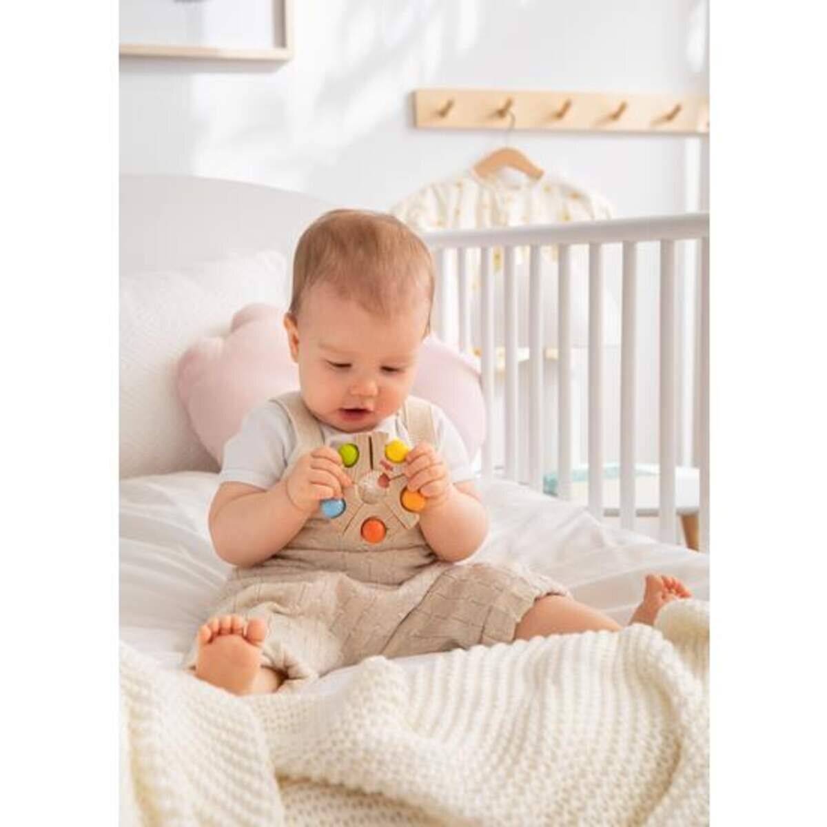 HABA 306692 Greifling Kugelrad Holz natur/bunt