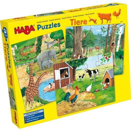 HABA 4960 Puzzles Tiere, 3 Puzzles