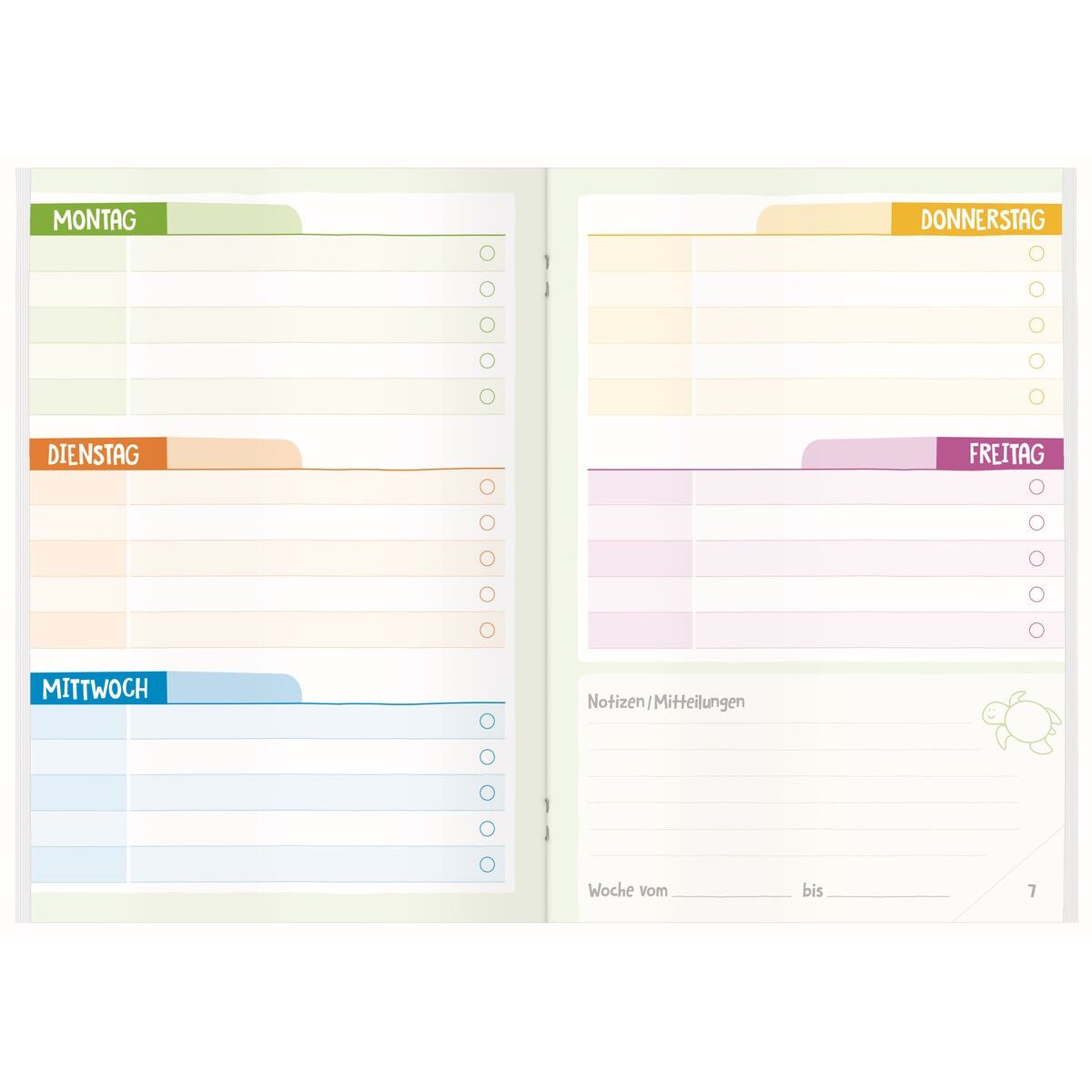 Häfft Verlag Aufgabenheft Farbenfroh mini A6, 1 Schuljahr, 1 Stück, 4-fach sortiert