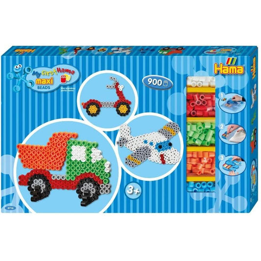 Hama Bügelperlen 8716 Geschenkbox mit ca. 900 bunten Maxi Bügelperlen