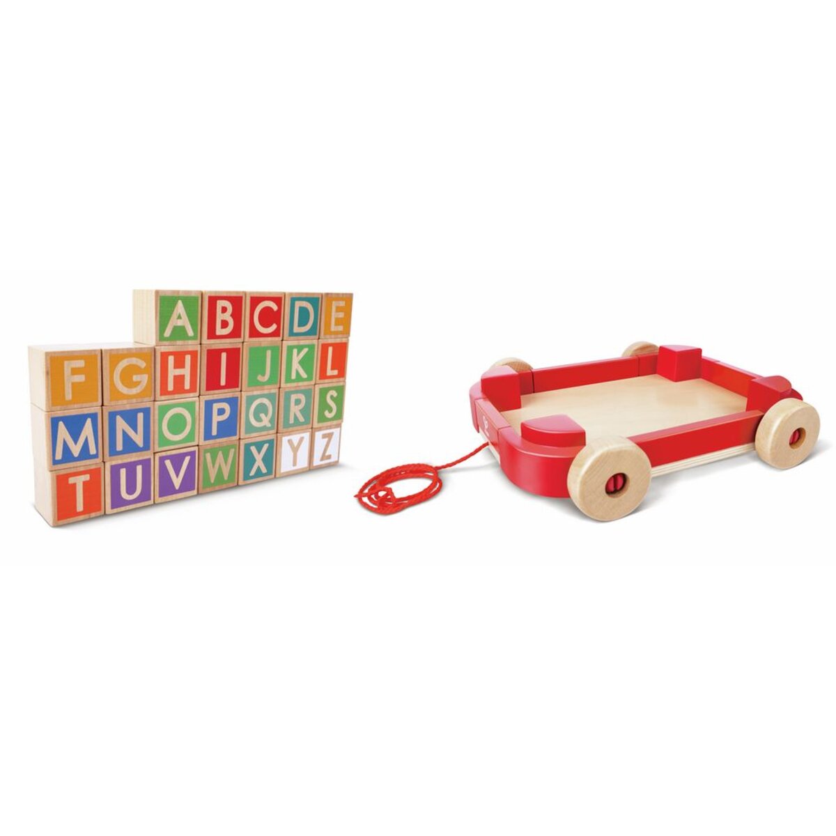 Hape Buchstabenbauklötze im Nachziehwagen