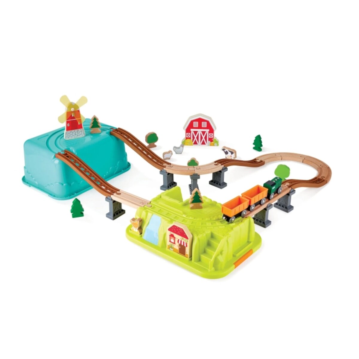 Hape Eisenbahn-Set Bauernhof, 40 Teile