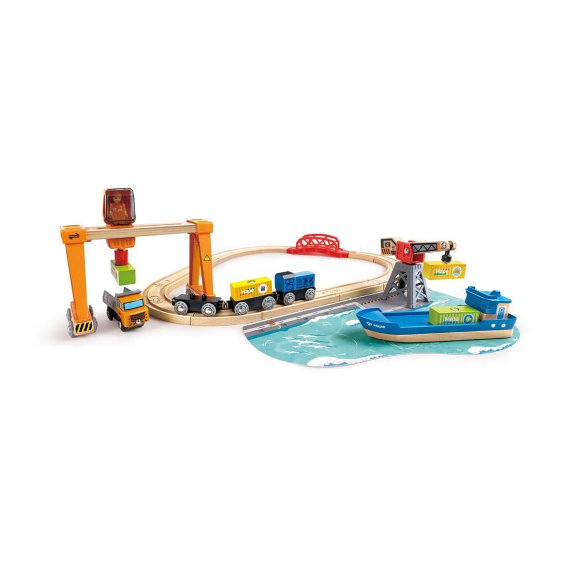 Hape Frachtschiff und Hafenkran