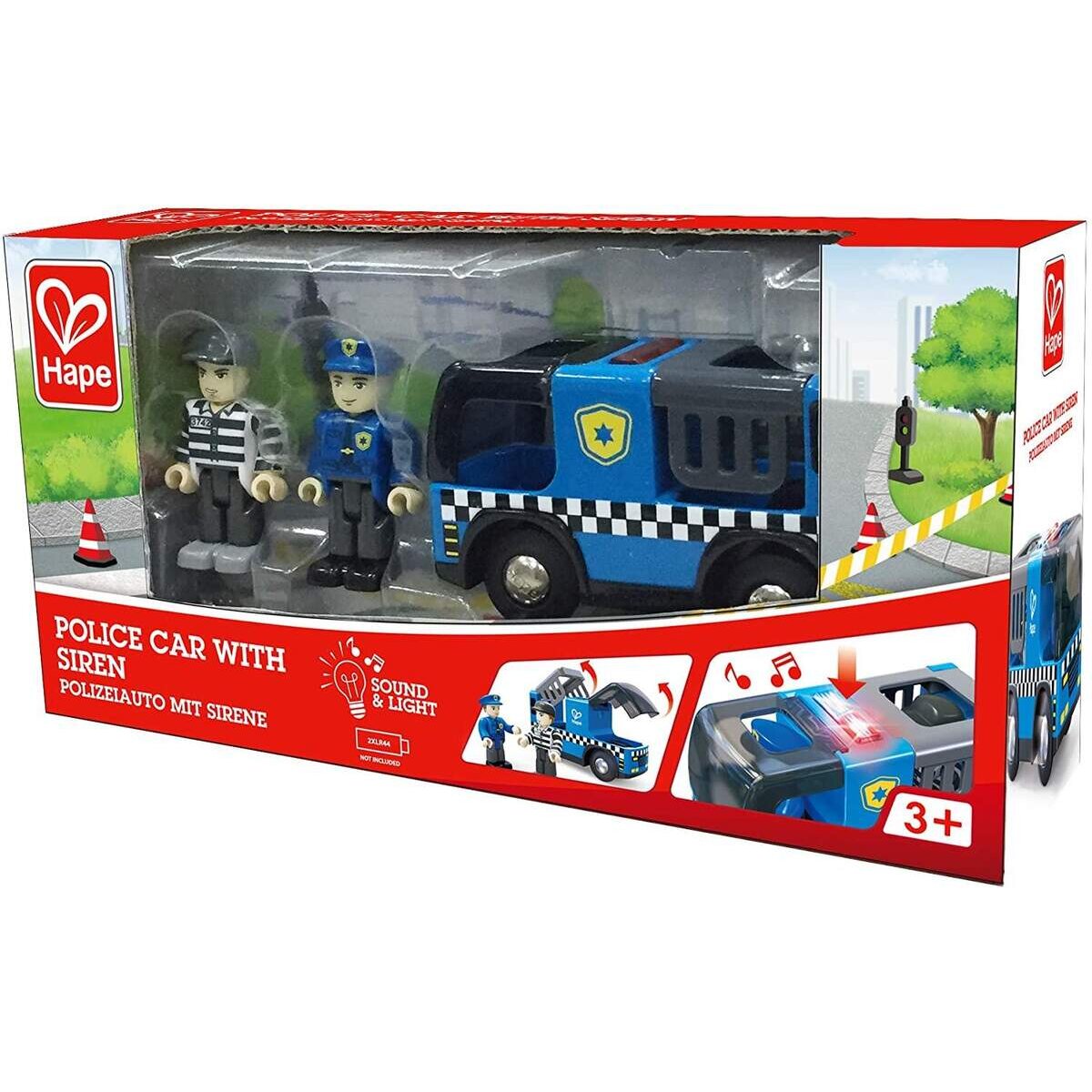 Hape Polizeiauto mit Sirene, Spielfigur &-Fahrzeug, Eisenbahnwelt