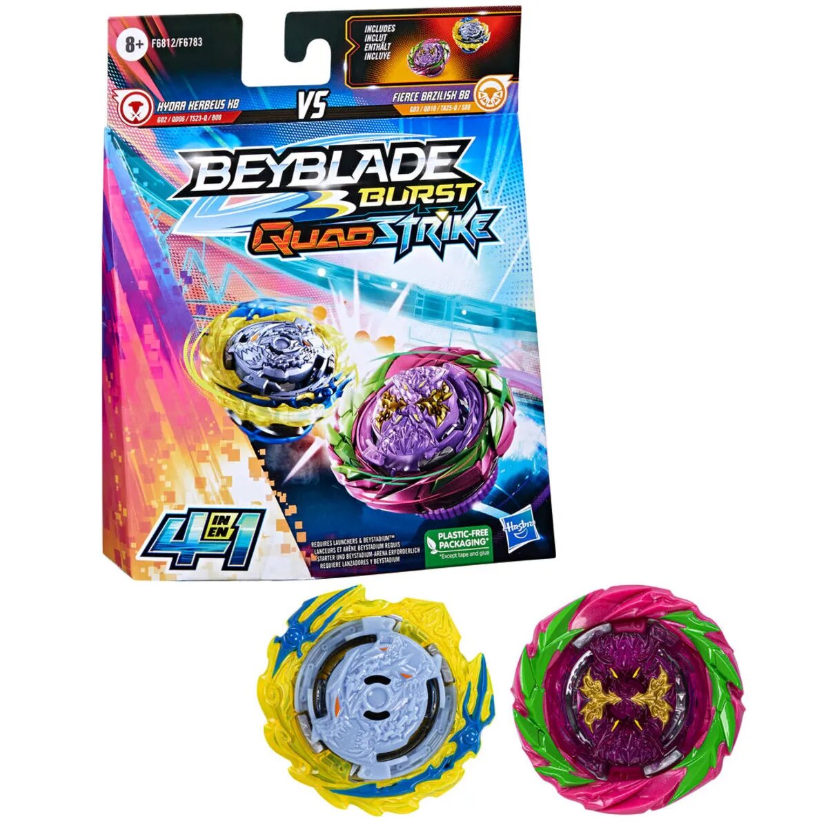 Hasbro Beyblade Burst Quadrostrike Fierce Basilisk und Hydra Kerbeus