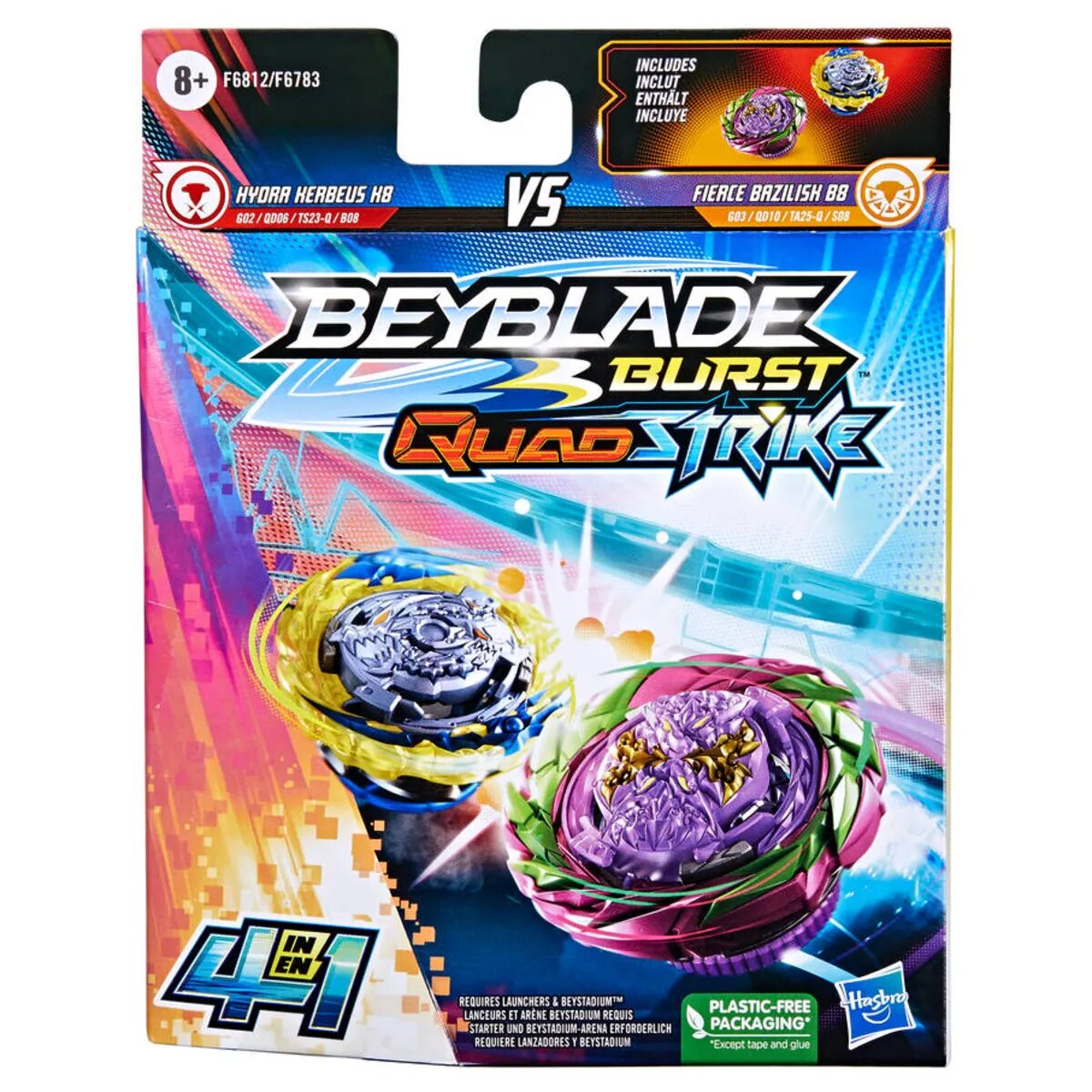 Hasbro Beyblade Burst QuadStrike Doppelpack, 1 Packung, 2-fach sortiert