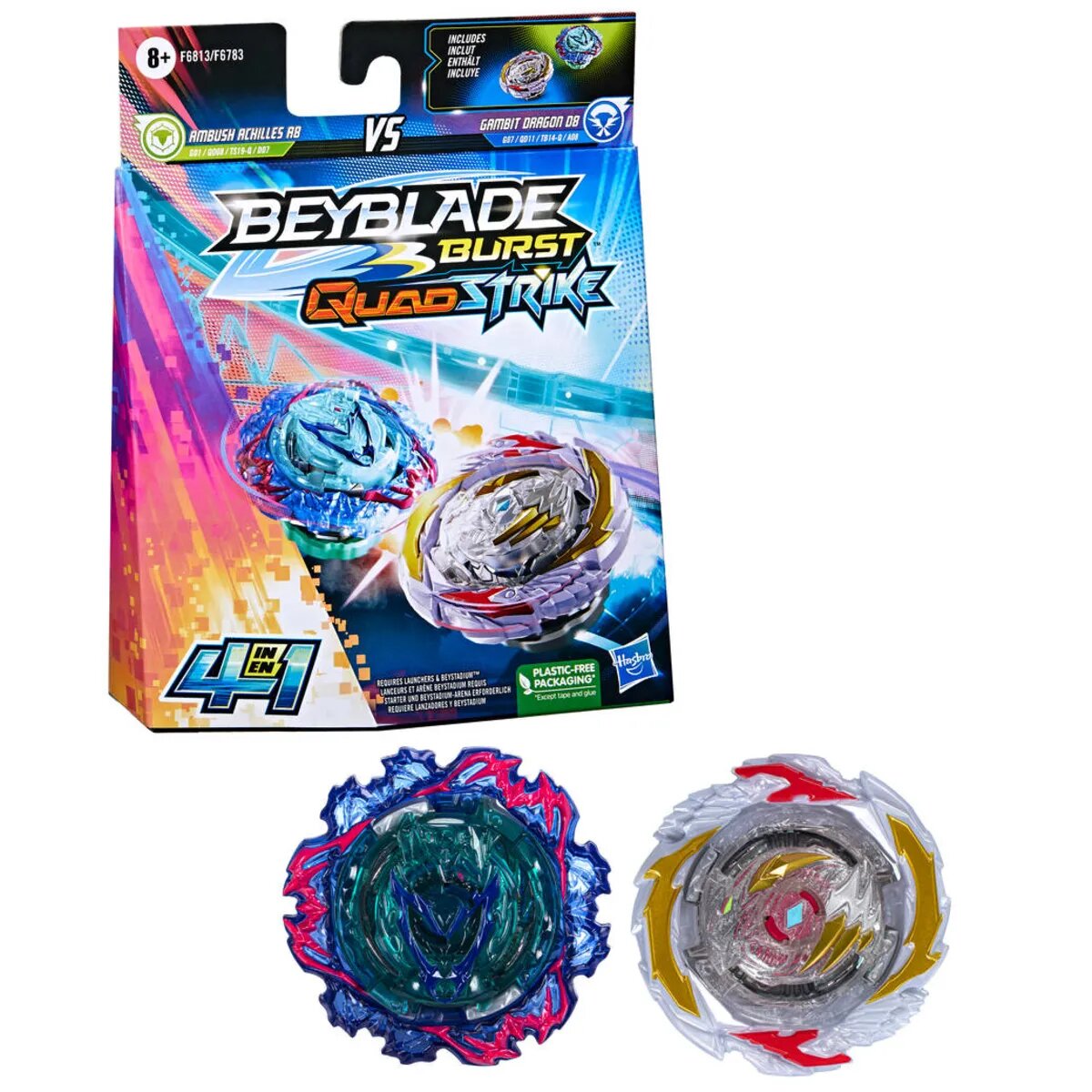 Hasbro Beyblade Burst QuadStrike Doppelpack, 1 Packung, 2-fach sortiert