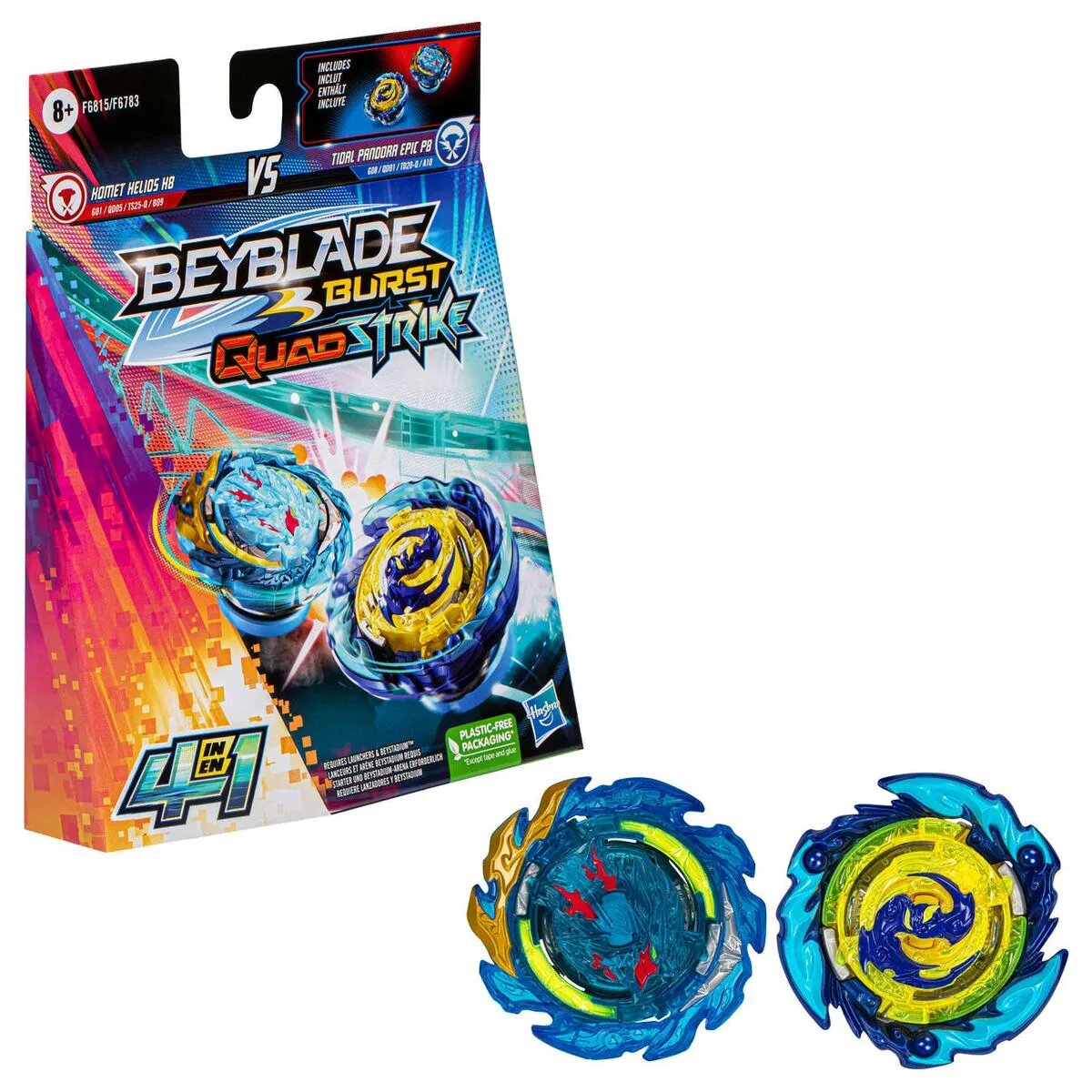 Hasbro Beyblade Burst QuadStrike Komet Helios H8 und Tidal Pandora Epic P8 Doppelpack