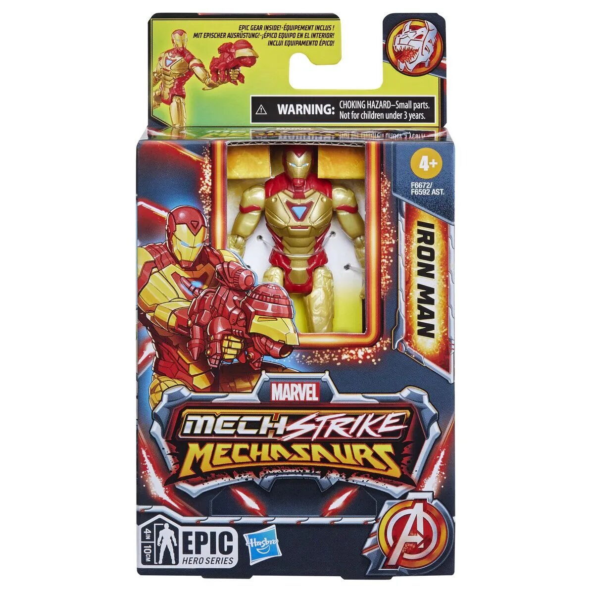 Hasbro Marvel Mech Strike Mechasaurs Iron Man, 10 cm