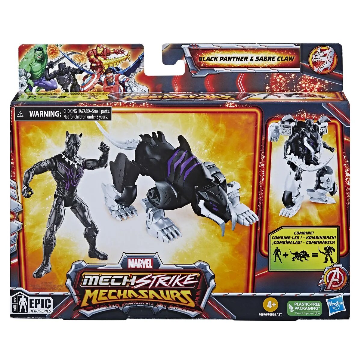 Hasbro Marvel Mech Strike Mechasaurs Black Panther mit Sabre Claw Mechasaur