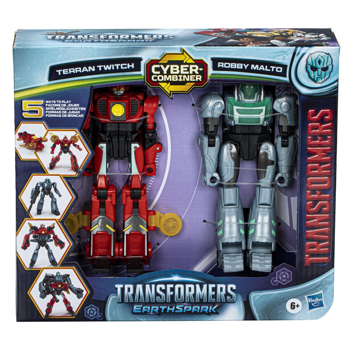 Hasbro Transformers EarthSpark Cyber-Combiner Terran Twitch und Robby Malto