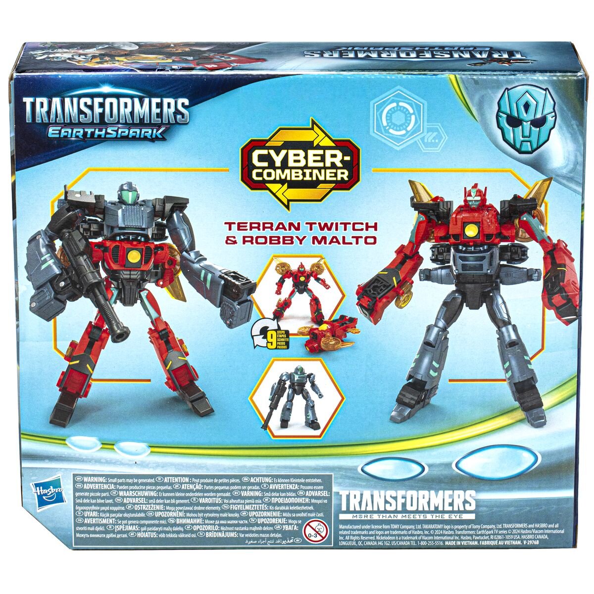 Hasbro Transformers EarthSpark Cyber-Combiner Terran Twitch und Robby Malto