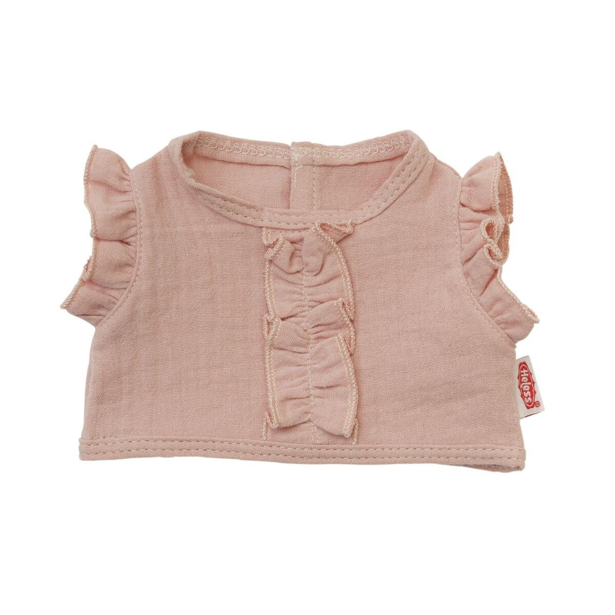 Heless Puppen-Wickelrock mit Rüschen-Top aus 100 % Bio-Baumwolle, rosé, 2-teilig, Gr. 35-45 cm