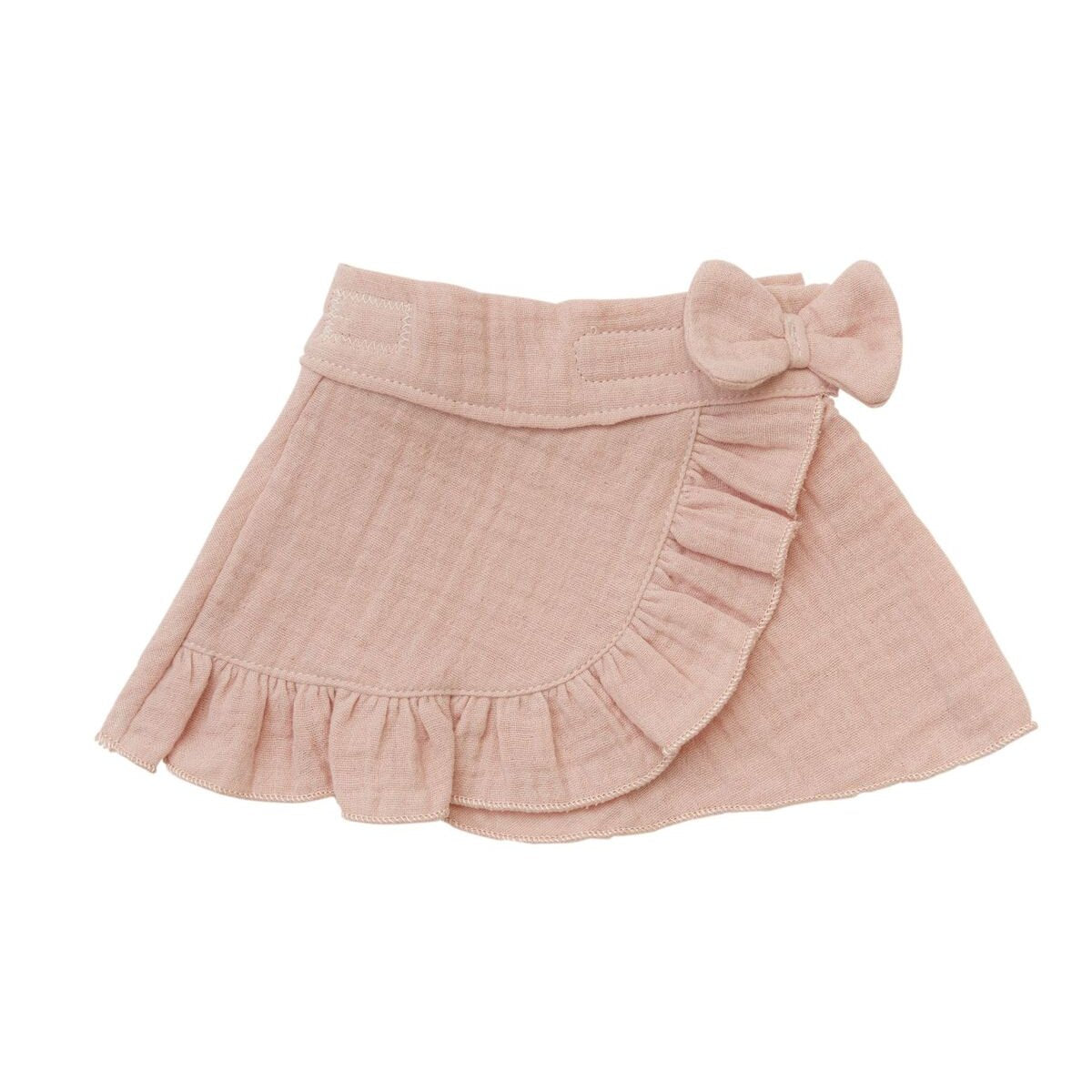 Heless Puppen-Wickelrock mit Rüschen-Top aus 100 % Bio-Baumwolle, rosé, 2-teilig, Gr. 35-45 cm