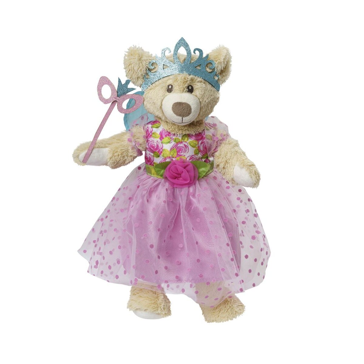 Heless Puppenkleid "Prinzessin Lillifee" mit Glitzerkrone und Augenmaske, 3-teilig, Gr. 28-35 cm