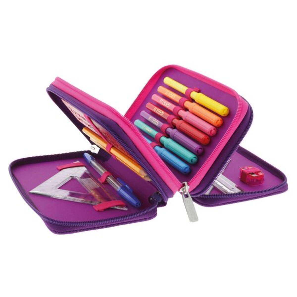 Herlitz Schüleretui TriCase 31 tlg. Dip Dye Pink/Purple