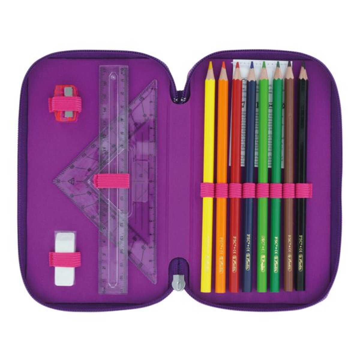 Herlitz Schüleretui TriCase 31 tlg. Dip Dye Pink/Purple