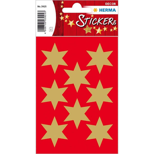 HERMA Weihnachts-Sticker Sterne, 33 mm, gold