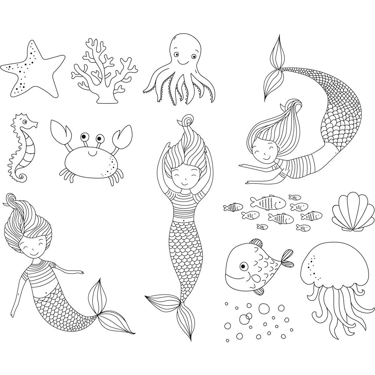 Heyda 204888678 Stempel-Set „Mermaid“