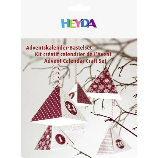 Heyda Adventskalender Bastelset Pyramiden rot weiß