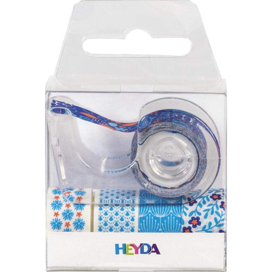 Heyda Deko Tape Blumen Mini, blau, 5 Rollen