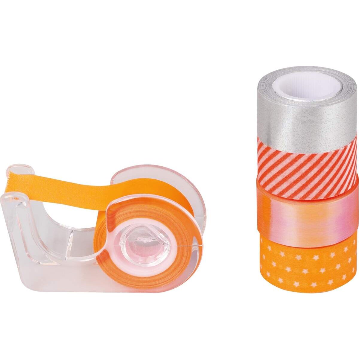 Heyda Deko Tapes Mini "Neon Akzente" orange/rot neon 5er