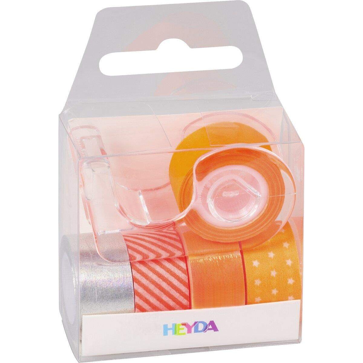 Heyda Deko Tapes Mini "Neon Akzente" orange/rot neon 5er