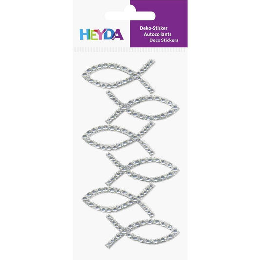 Heyda Strass-Sticker Fische, glasklar