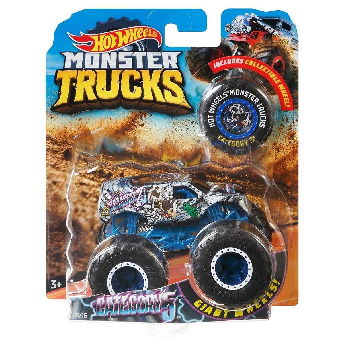 Hot Wheels Wheels Die Cast Sortiment Monster Trucks 1:64, 1 Stück, 4-fach sortiert