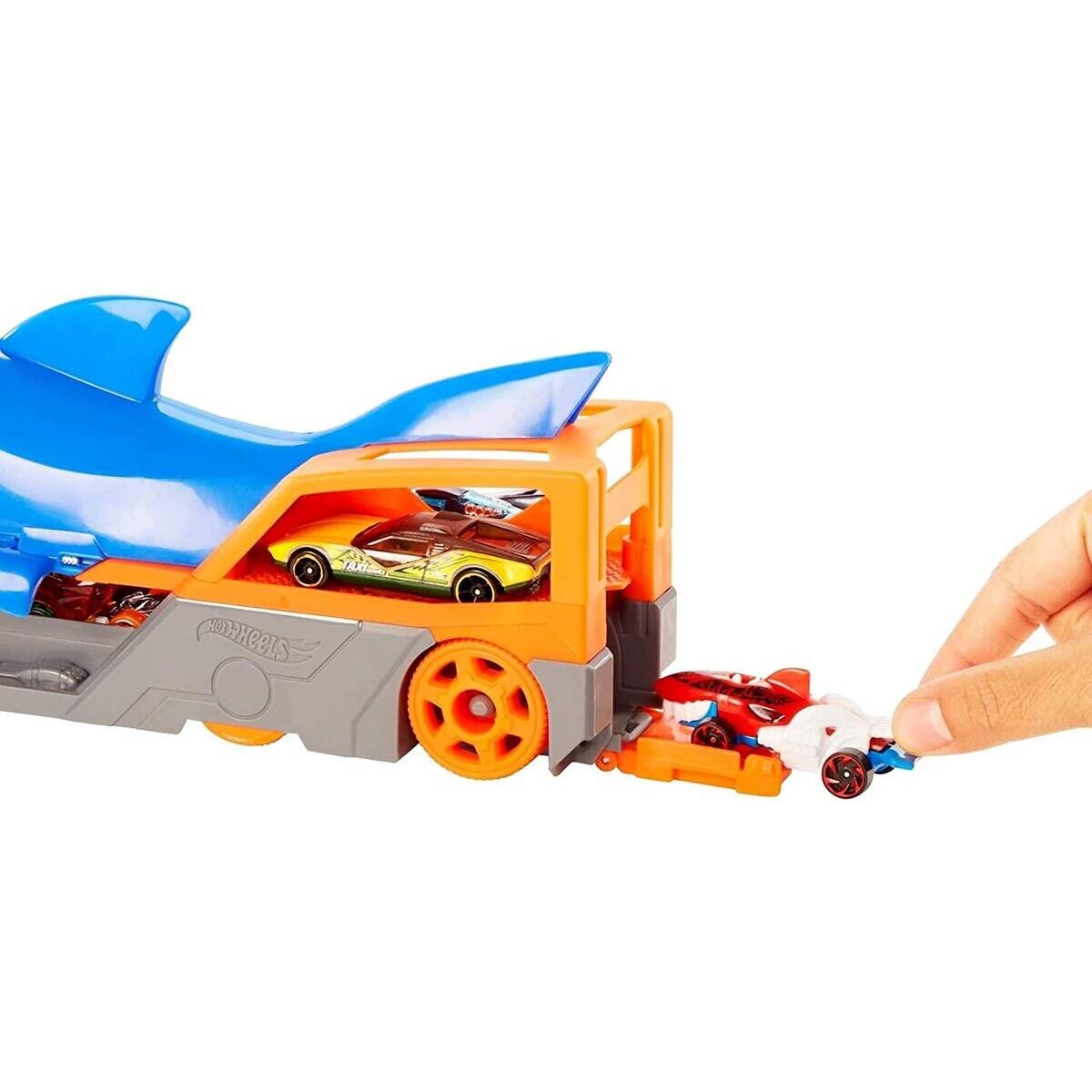 Hot Wheels Hungriger Hai-Transporter für bis zu 5 Spielzeugautos
