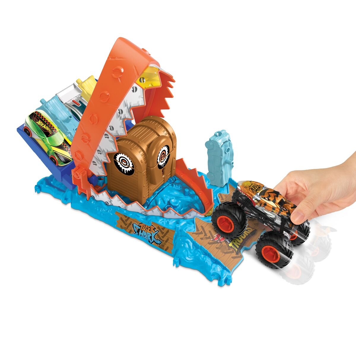 Hot Wheels Monster Trucks Arena Smashers Schatz-Beiss-Challange Spielset