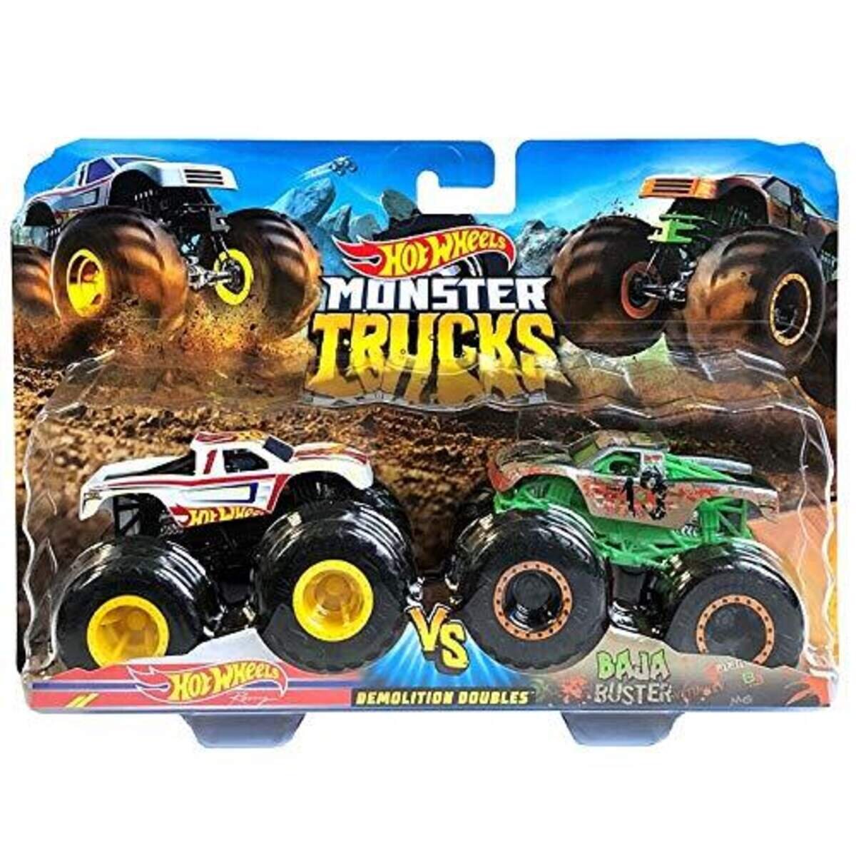 Hot Wheels Wheels Monster Trucks Die-Cast 2er-Pack 1:64, sortiert