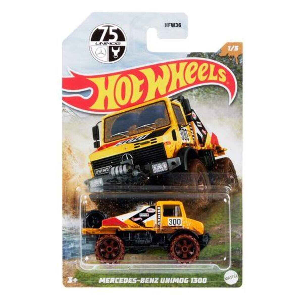 Hot Wheels Mud Runners im Maßstab 1:64, Allrad-Spielzeugautos, 1 Stück, 5-fach sortiert