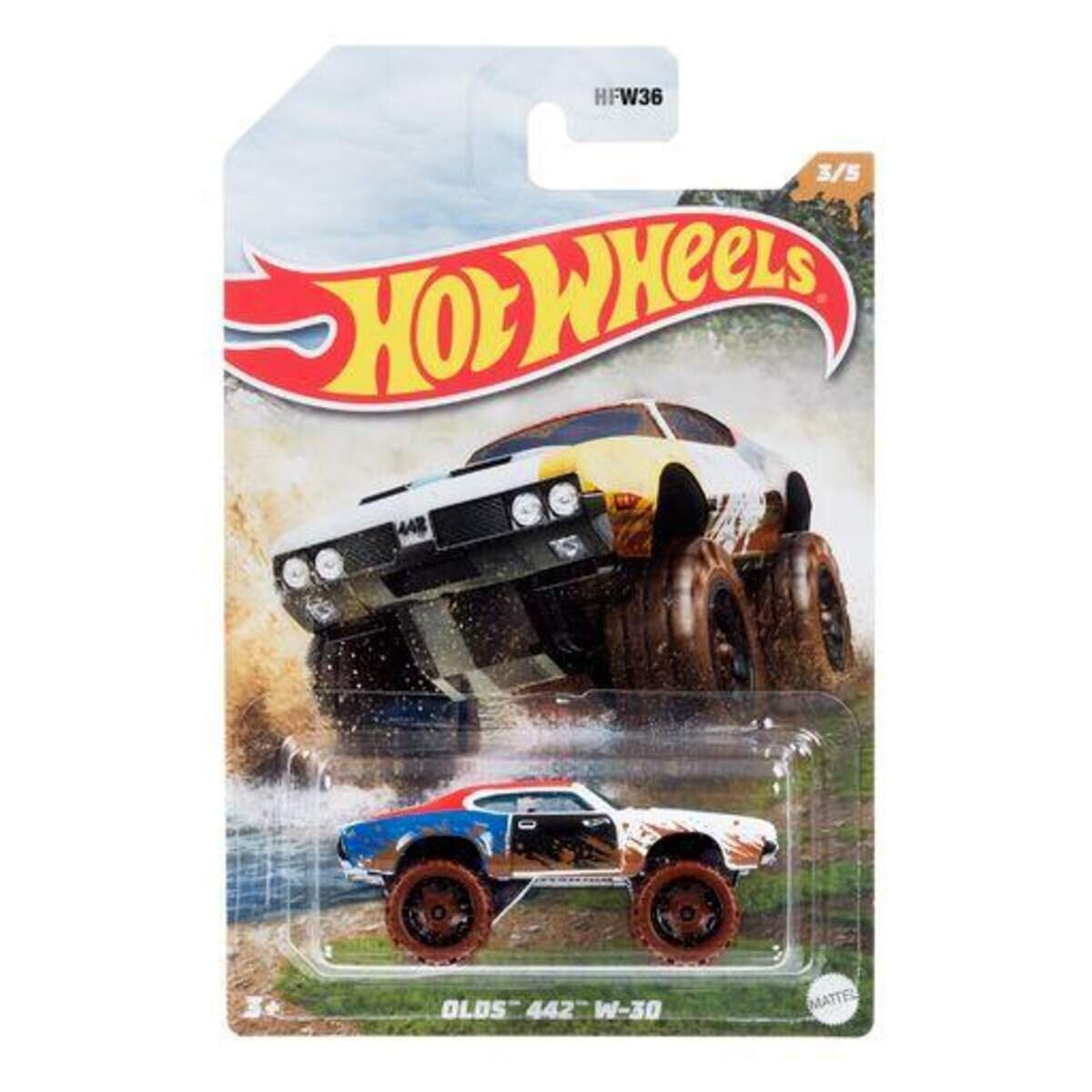 Hot Wheels Mud Runners im Maßstab 1:64, Allrad-Spielzeugautos, 1 Stück, 5-fach sortiert