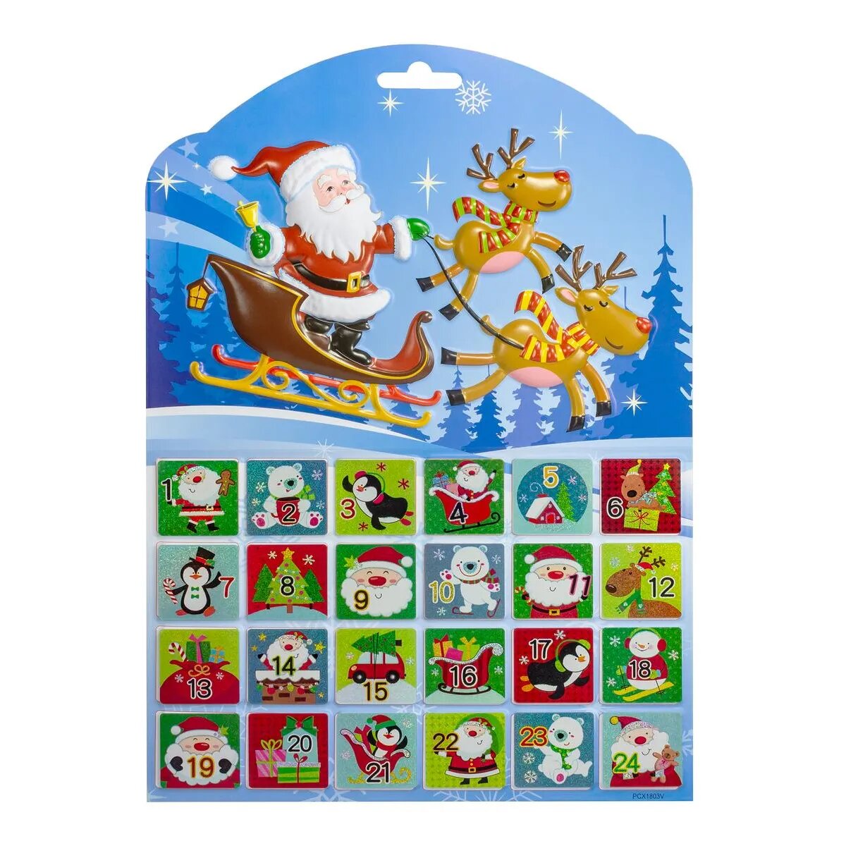 Idena Aufkleber für Adventskalender Metallic, 1-24