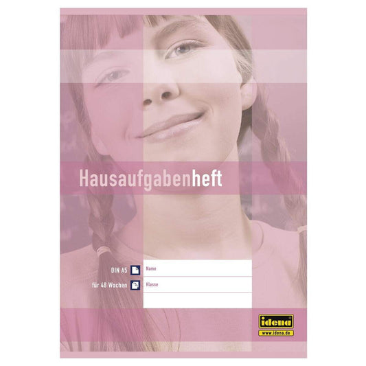 Idena Hausaufgabenheft A5, liniert, 48 Wochen, Motiv Mädchen