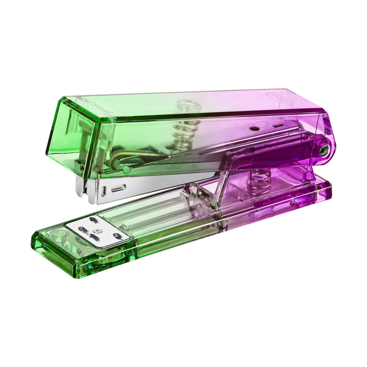 Idena Heftgerät Bicolor für Klammern 24/6 bis zu 20 Blätter lila grün 129 x 34 x 64 mm