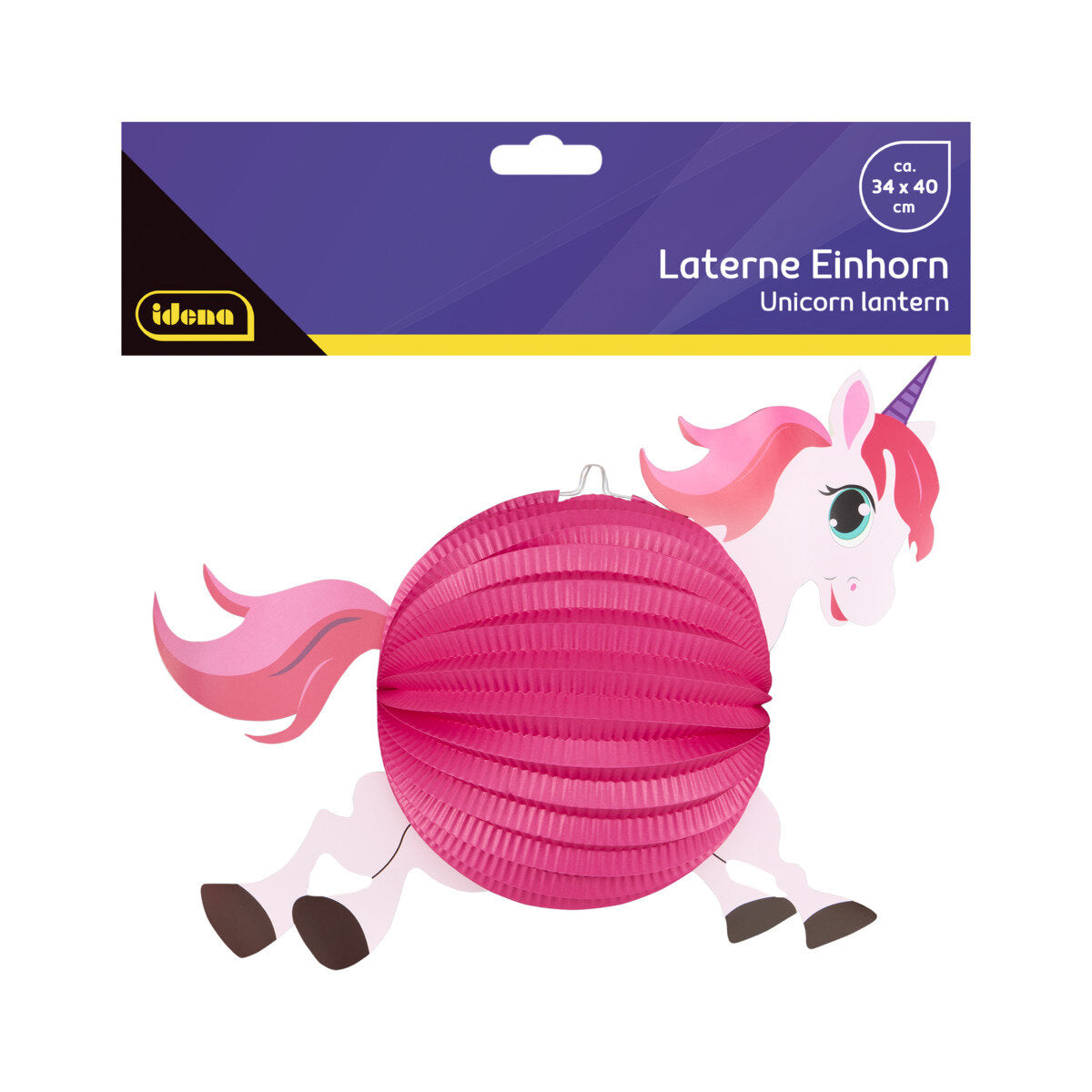 Idena Papier Laterne Einhorn für Kerze oder Teelicht 44 x 35 cm