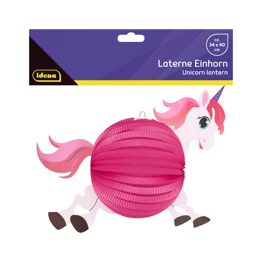 Idena Papier Laterne Einhorn für Kerze oder Teelicht 44 x 35 cm