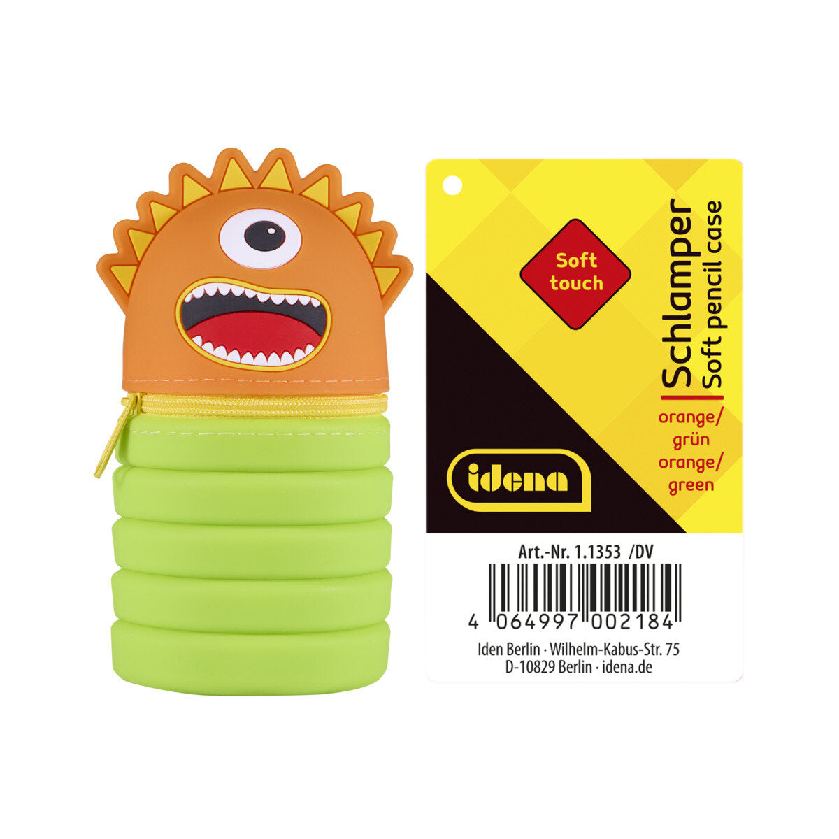 Idena Schlamper Soft Touch Silikon ausziehbar orange grün
