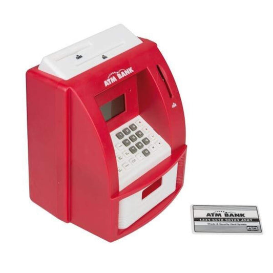 Idena Spardose Geldautomat Digital mit Sound, rot