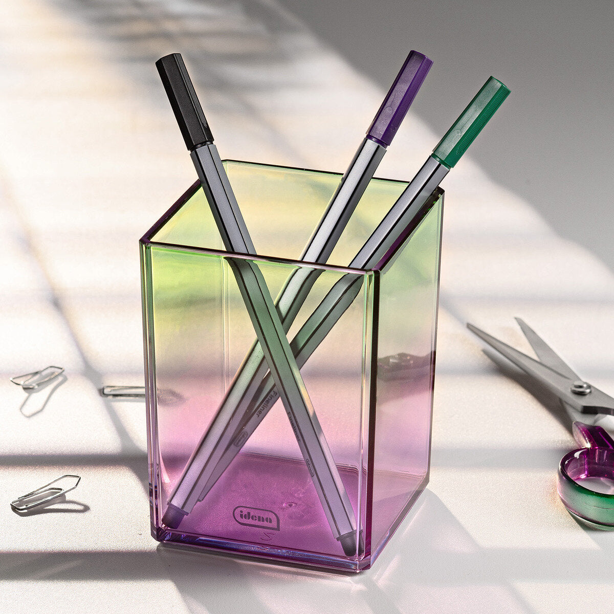 Idena Stiftehalter Bicolor lila grün 75 x 75 x 101 mm