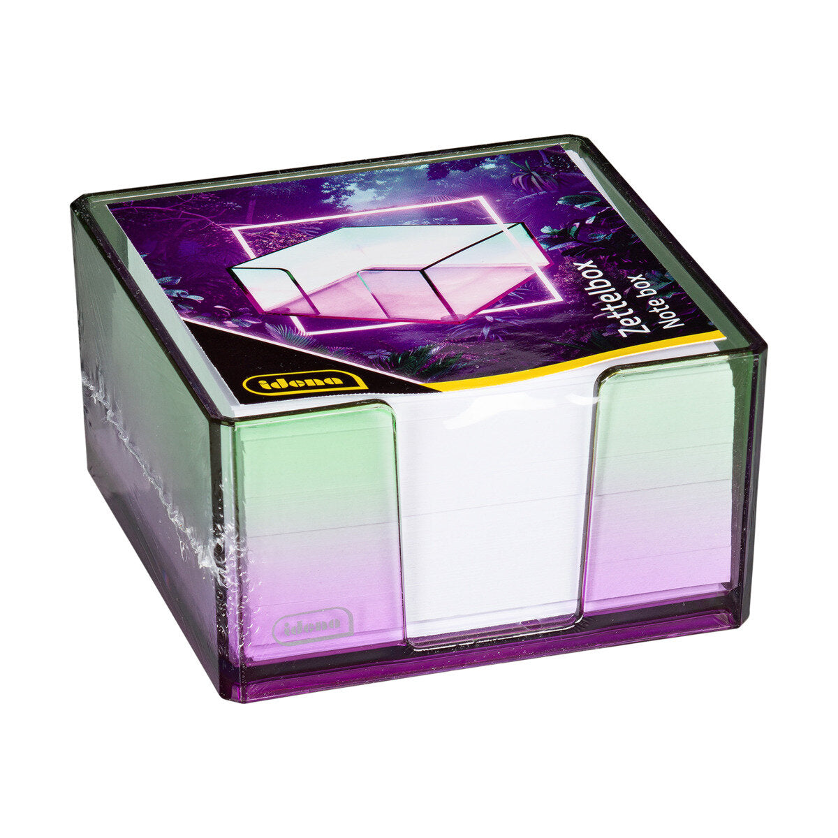 Idena Zettelbox Bicolor 500 Blatt lila grün 103 x 103 x 57 mm 80g/m²