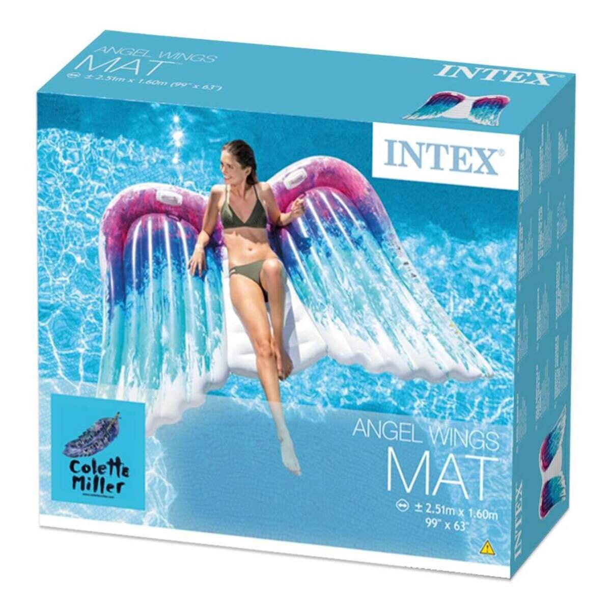 Intex Schwimminsel / Luftmatratze Engelsflügel mit Griffen, 251 x 160cm