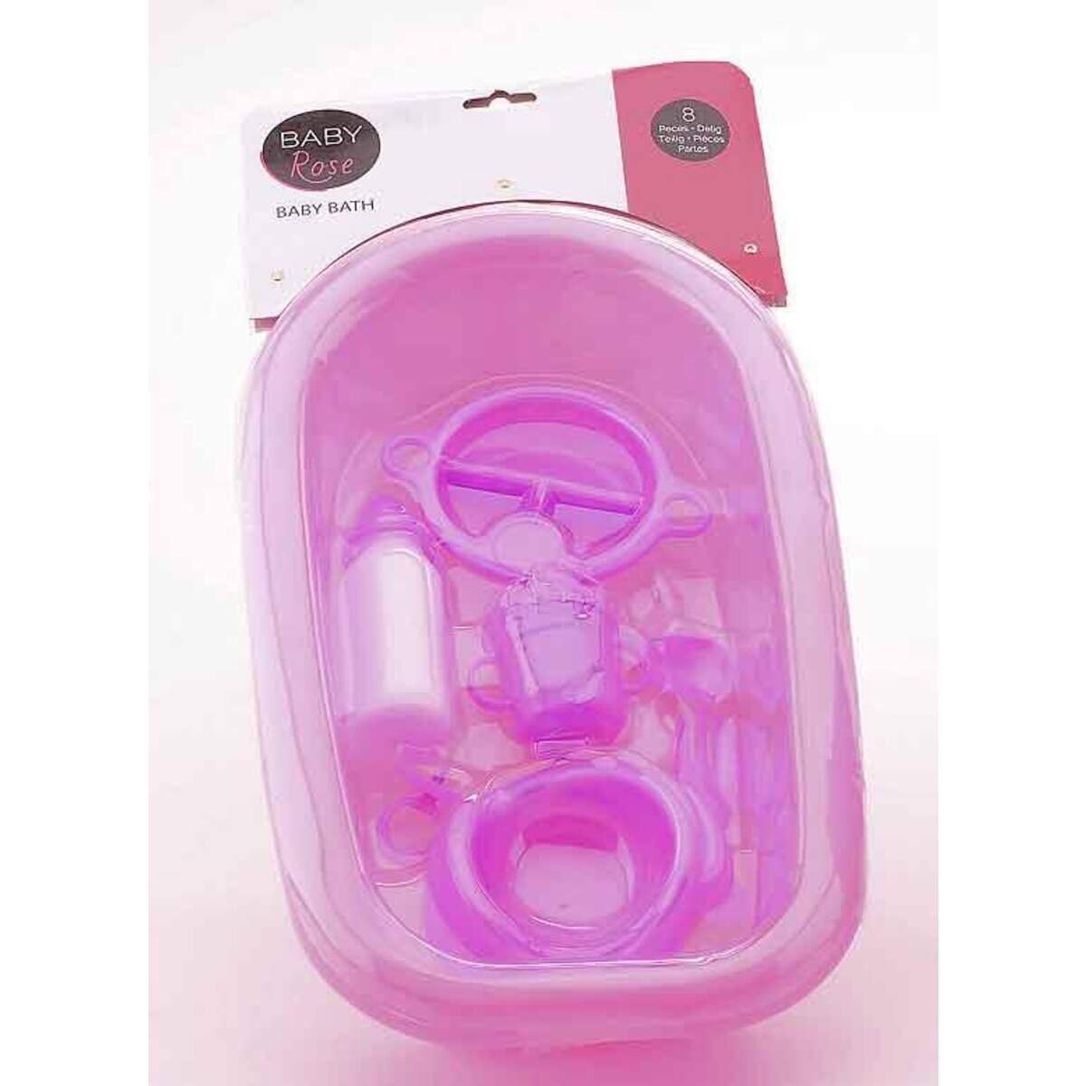 Johntoy Baby Rose Babybad mit Zubehör, 8-teilig, sortiert